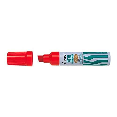 Pilot Pilot Supercolour Wide and Broad Permanent Marker Chisel 3.0 mm Tip - Red, Single Pen