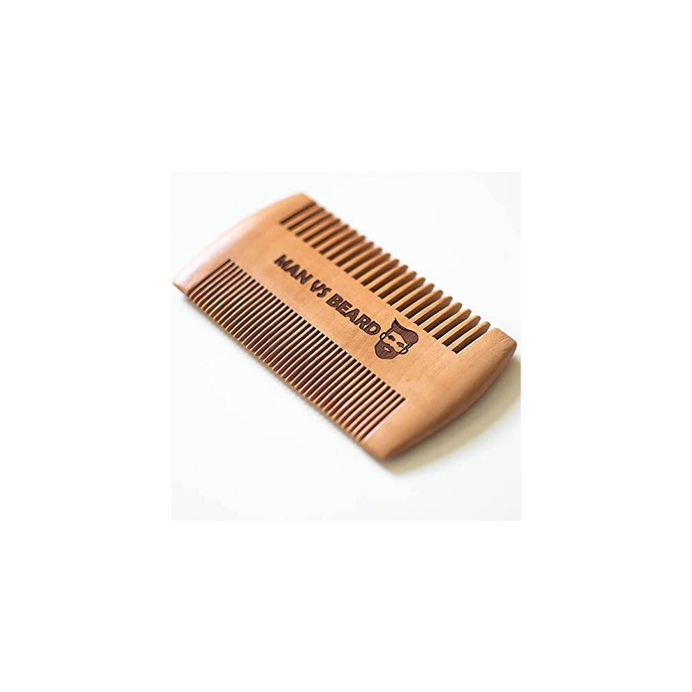 Man Vs Beard Unisex Not,Specified Original Antistatic Wooden Beard Comb, Coarse & Fine Teeth, Moustache & Beard Grooming