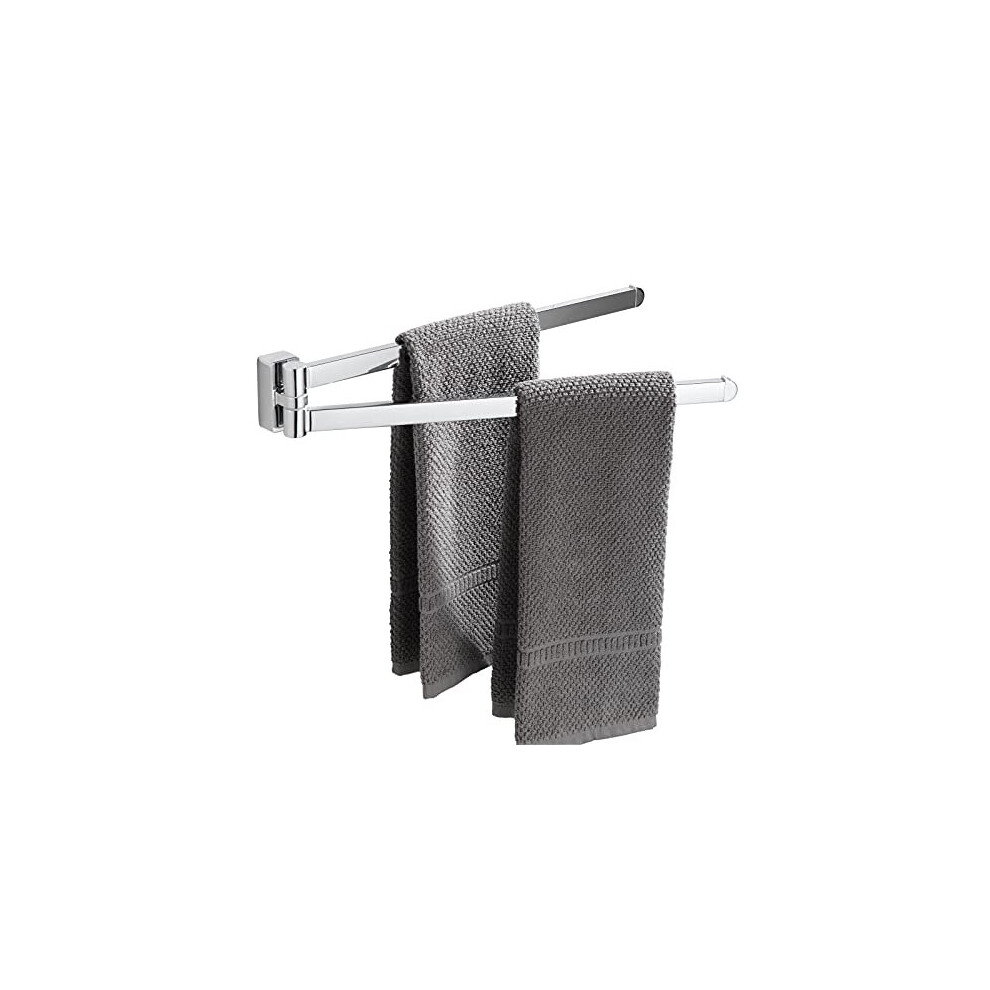 BGL Chrome Swivel Towel Rail,Stainless Steel Bathroon Kitchen Wall Mounted Towel Rack Holder with 2 Swivel Bars