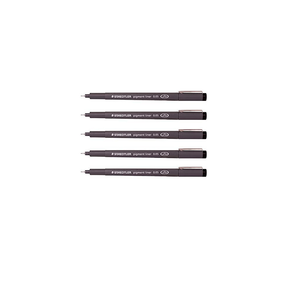 Staedtler 0.05 mm Pigment Liner Fineliner Sketching Drawing Drafting Pens Pack of 5