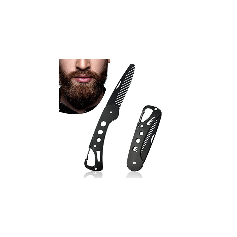 Yanclife Unisex Beard Comb, Stainless Steel Folding Beard For Men Grooming & Combing Hair Beards Mustaches, Beards And Mustaches Styling Pocket Comb Ant