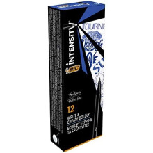 Bic Intensity Markerstift mit feiner Spitze, tintenbasiertes Schreiben, 0,4 mm (12 Stück), 12 Blau