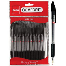 Cello Extra Comfort Grip Ballpoint Pens Medium Point Retractable Ballpoint Pens - (1.0 mm), Pack of 24, Black Pens