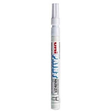 Uni Coloured Fine (0.8-1.2mm) PX-21 White Oil Paint Marker Pen Metal Glass Wood Plastic Stone Outdoor Bullet Nib Tip (Pack Of 1)