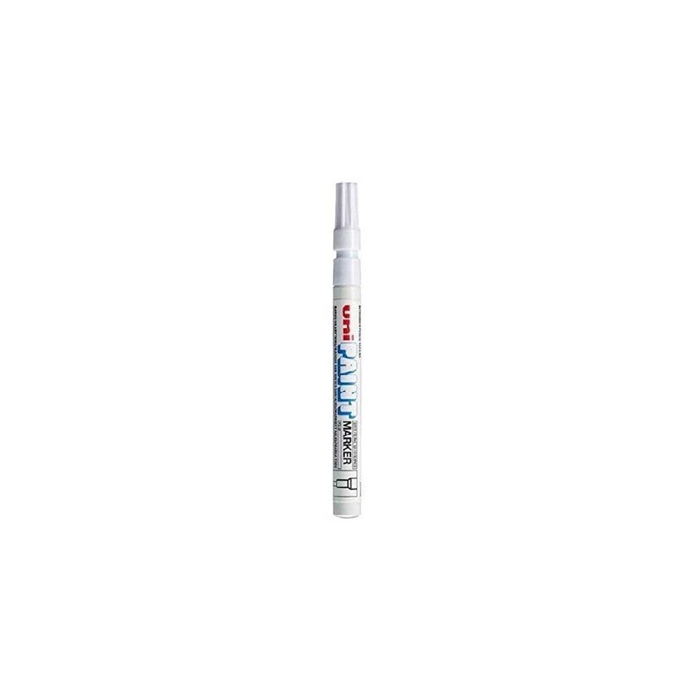 Uni Coloured Fine (0.8-1.2mm) PX-21 White Oil Paint Marker Pen Metal Glass Wood Plastic Stone Outdoor Bullet Nib Tip (Pack Of 1)