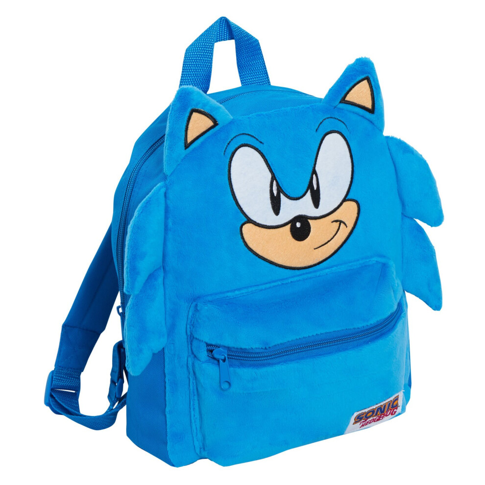 (One Size) Sonic The Hedgehog 3D Plush Backpack Kids Sega School Book Lunch Swim Travel Bag