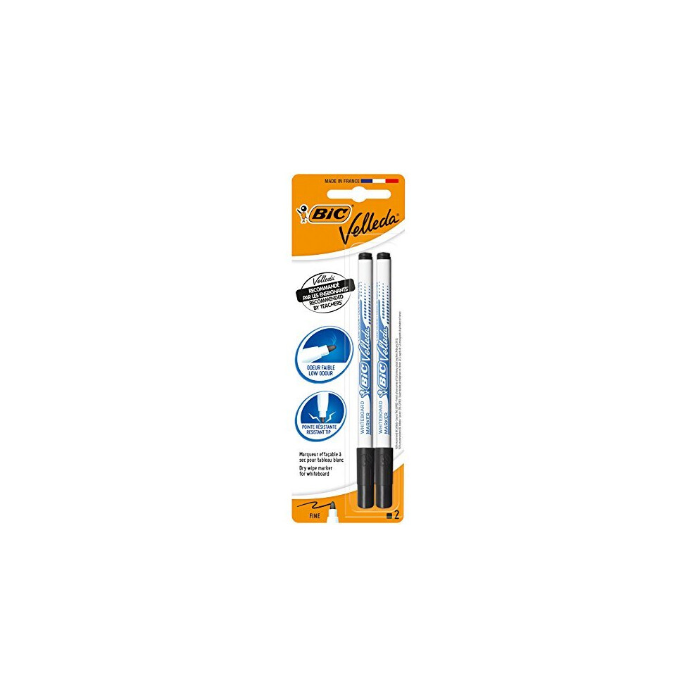 BIC Velleda 1721 Whiteboard Pens - Black, Pack of 2