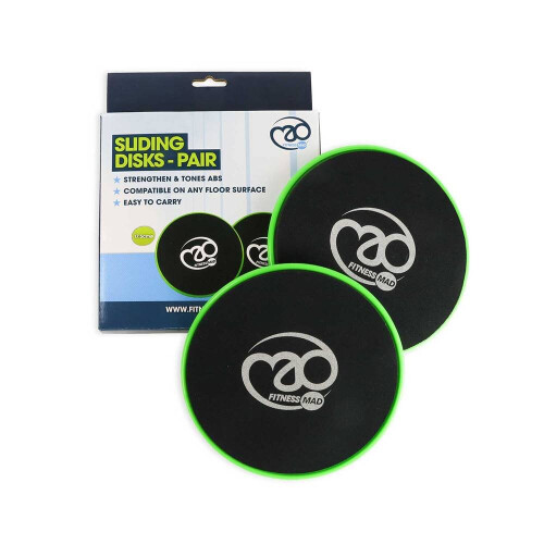 Fitness Mad Fitness Mad Abs Toning Sliding Discs Black/Green 1