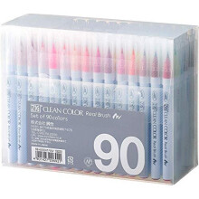 Kuretake Zig Clean Color Real Brush 90 Farben Set, AP-zertifiziert, Flexibler Pinselspitze, Professionelle Qualität