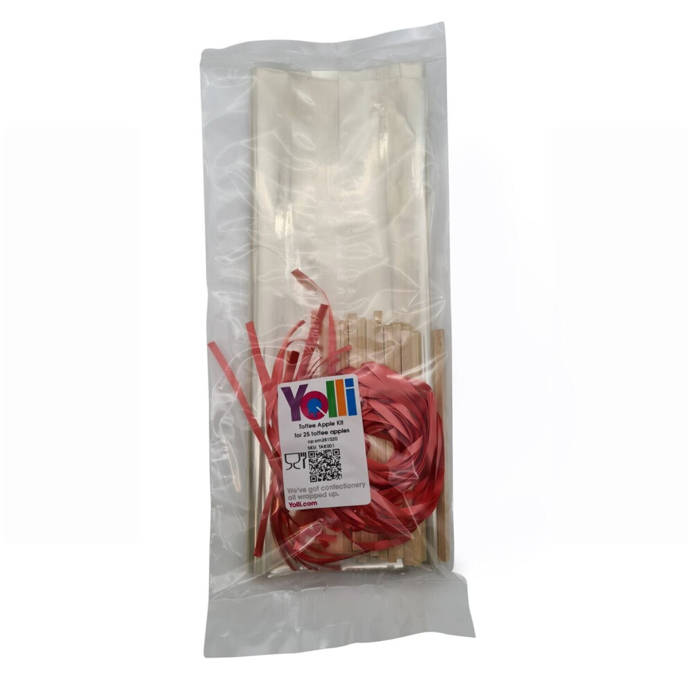 (25) Toffee Apple Kit Including Sticks, Wrappers and Ribbon - Various Pack Sizes-image-OPC-P8VTGP5-NEW
