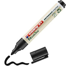 edding 21 Ecoline permanent marker - black - 1 pen - round tip 1.5-3 mm - waterproof, quick-drying, smear-proof pens - for cardboard, plastic, gl