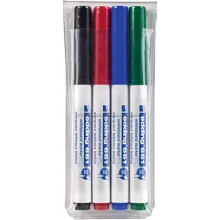 Edding e-661/4 S Set of 4 Bullet Tip Whiteboard Markers 1.5 to 2 mm Black/Red/Blue/Green