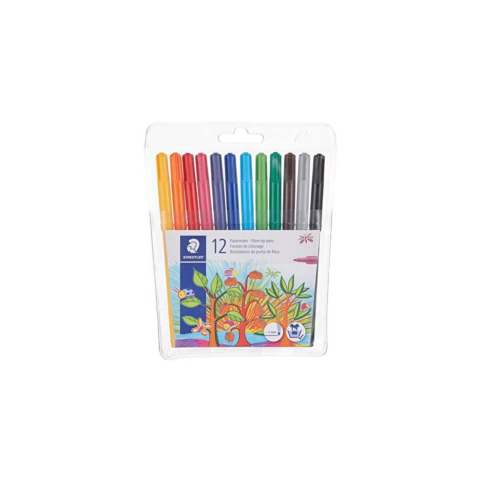 STAEDTLER Staedtler Noris Club 325 WP12 Fibre-Tip Pens in Soft Plastic Case Pack of 12