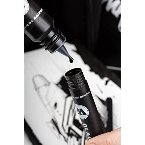 Molotow Blackliner Black Marker Brush - MO200486 Refill Ink 1