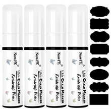 White Chalk Marker Pens, NowPE 15mm Chalk Pen, Dry or Wet Wipe Erase, Thick Tip Markers for Window, Glass, Chalkboard, Blackboard & All Non-Porou