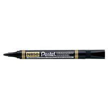 10 x Pentel N850 Permanent Marker Pens Bullet Point Black Ink