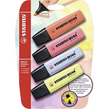 Highlighter - STABILO BOSS Pastel 4 Assorted Colours