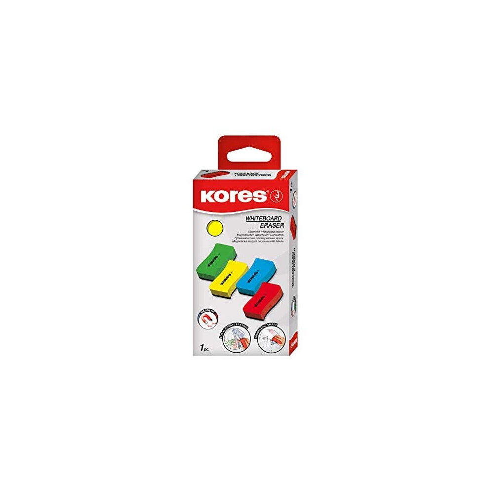 Photos - Dry Erase Board / Flipchart Kores  Magnetic Whiteboard Eraser for School, Office and Home, Dry Wipe, Lightweight and Ergonomic Shape, 110 x 55 x 20mm, 