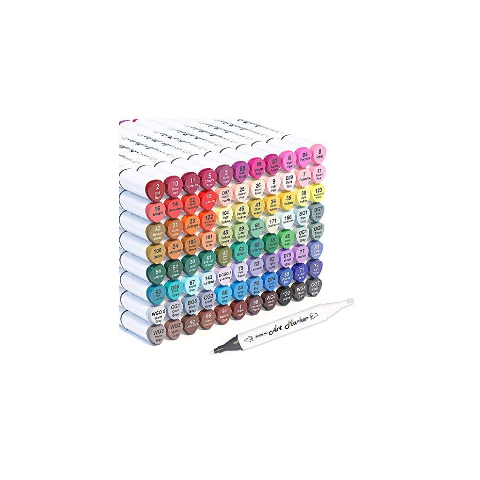 88 Colours Art Pens, Shuttle Art Dual Tip Alcohol Based Art Markers Plus 1 Blender Permanent Marker Pens with Handle Case for Adults & Artists, I