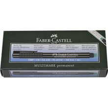 Faber-Castell MULTIMARK 1513 Permanenter Marker schwarz 0,6 mm fein mit Radierer