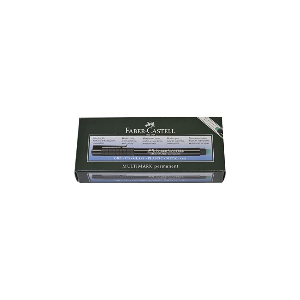 Faber Castell Multi Mark Point Permanent Ink Black Permanent CD/DVD Marker Pens  Pack of 10)