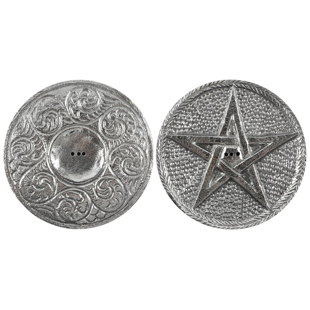 Something Different Silver Pentagram Incense Holder 10Cm