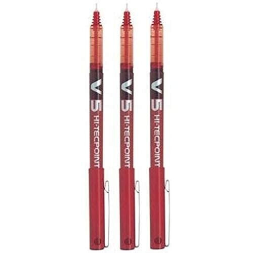 Pilot Penna Rollerball Extra Fine Pilot BX V5 Rosso 0.5mm Punta 0.3mm (Confezione da 3)