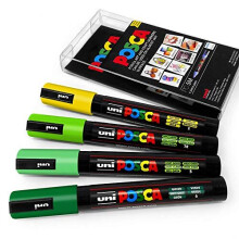 Uni POSCA - PC-5M Art Paint Markers - Set of 4 - in Plastic Wallet - Meadow Tones