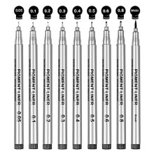 Black Fineliner Pen Micro Liner Fineliner Drawing Pens - APOGO Technical Drawing Pens illustration pens for Artist Illustration Technical Drawing