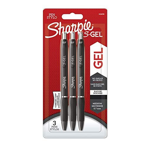 Sharpie Sharpie S-Gel | Gel Pens | Medium Point (0.7mm) | Black Ink | 3 Count