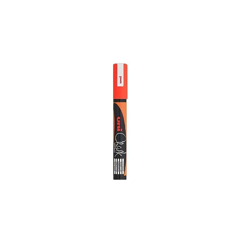 Uni Fluorescent Neon Orange Bullet Tip Nib (1.8 - 2.5mm) Liquid Chalk Marker Pen Colour Whiteboard Blackboard Chalkboard Menu Glass Windows Wet W