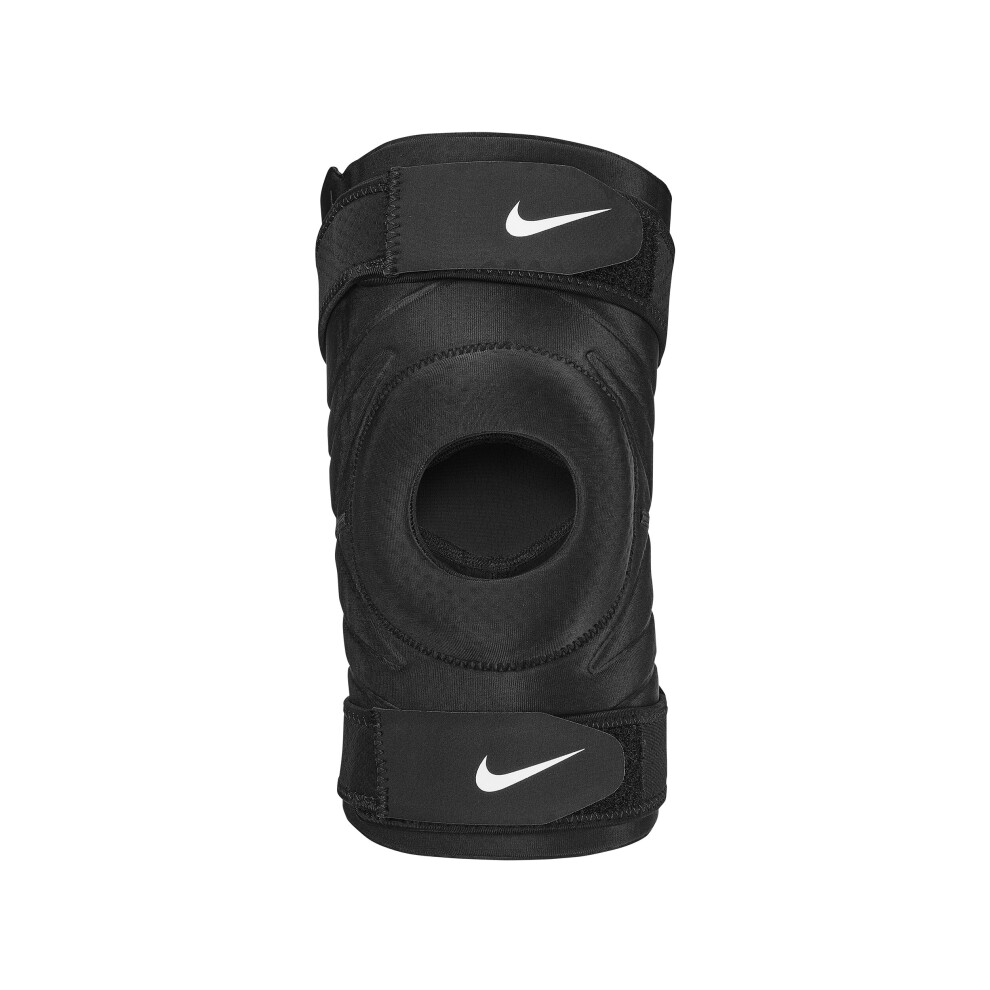 (S) Nike Pro Open Knee Strap Sleeve Black White