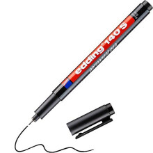 edding 140 S permanent pen - black - 1 pen - round nib 0.3 mm - pen for writing on glass, plastic, foils and smooth surfaces - permanent, quick-d