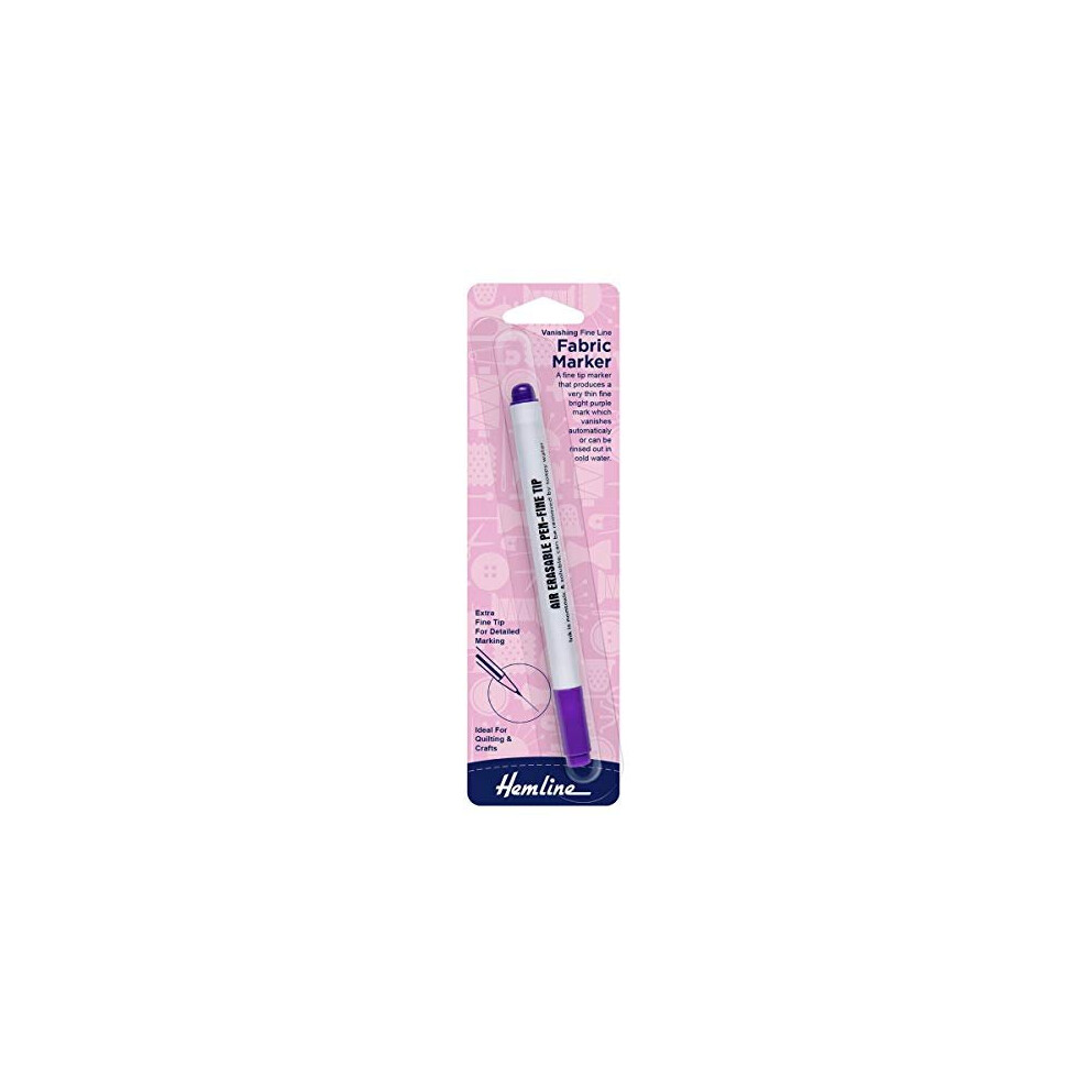 Hemline H296.f | Vanishing Fabric Marker Fine Line Pen Purple