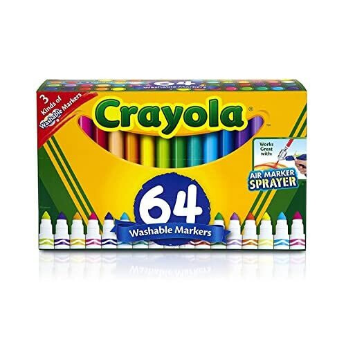 Crayola Crayola Ultra-Clean Broad Line Washable Markers-Assorted Colors 64/Pkg