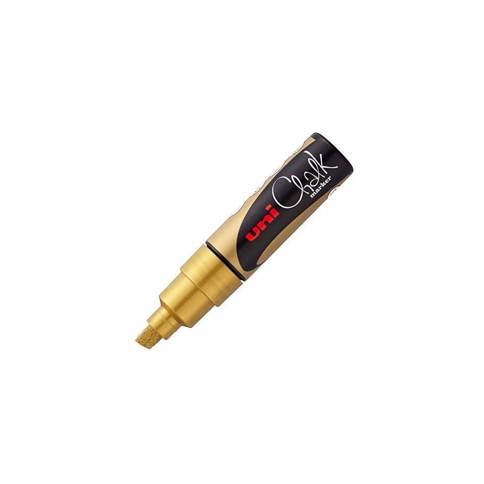 uni-ball PWE-8K Chalk Marker Gold Chisel Tip, 8 mm