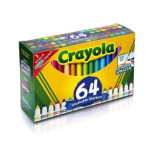 Crayola Crayola Ultra-Clean Broad Line Washable Markers-Assorted Colors 64/Pkg 1