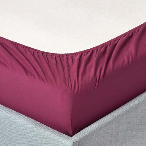 Homescapes (Plum, Double) Egyptian Cotton Fitted Sheet 200 TC 1