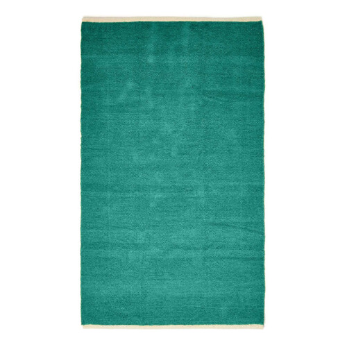 Homescapes (45 x 70 cm, Teal Green) Chenille Plain Cotton Rug 1
