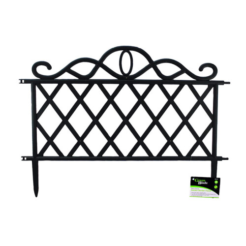 Samuel Alexander 12 x Decorative Black Plastic Garden Border Fence