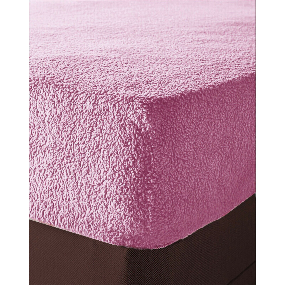 (Double, Pink) Teddy Fleece Deep Fitted Sheet 4 Sizes&5 Colours