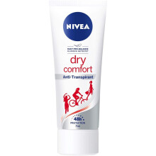 Nivea Dry Comfort Deodorant Cream for Women Antiperspirant Protection, Tube, 75 ml