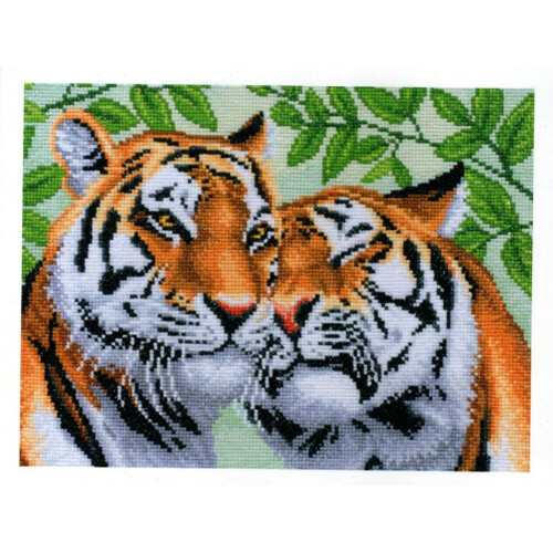 Devotion Cross Stitch Kit - Tiger Pair 14 Count