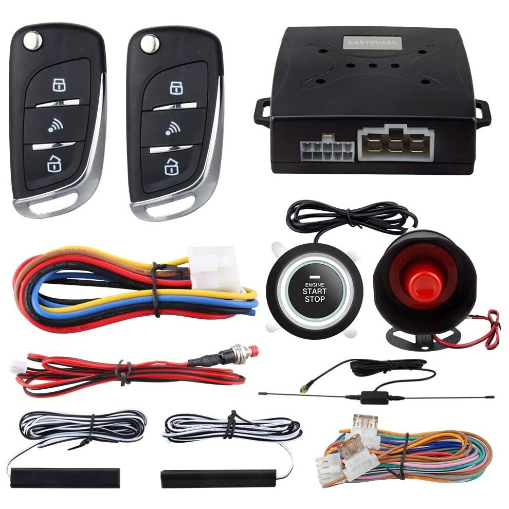 Easyguard Ec003n-V Car Security Alarm System With Pke Passive Keyless Entry Remote Engine Start Stop Keyless Go System Universal Version Dc12v 738596658472