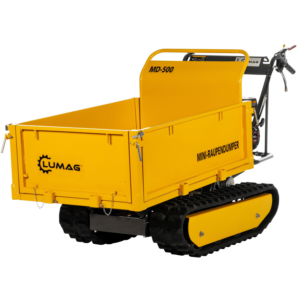 Lumag Mini Dumper Tracked Power Barrow 500Kg Md500 Drop Side Cargo Box
