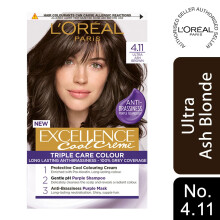 L'Oreal Excellence Creme Permanent Hair Dye, 4.11 Ultra Ash Brown