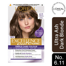 LOreal Excellence Creme Permanent Hair Dye, 6.11 Ultra Ash Dark Blonde