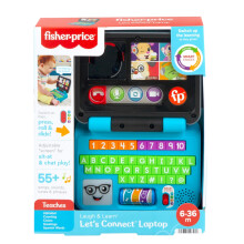 Fisher-Price Laugh & Learn Let's Connect Laptop: Interactive Baby Toy with 3 Smart Stages, 55+ Songs & Puppy Video Chats - Board Game