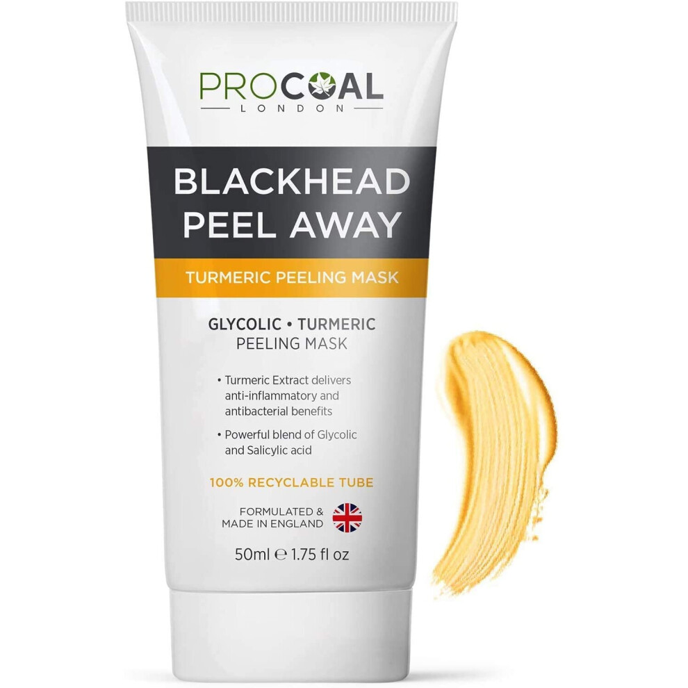 Blackhead Remover Mask, Glycolic, Turmeric Peel Off Face Masks by Procoal â Fights Blackheads, Pollutants & Free Radicals, Not Suitable for