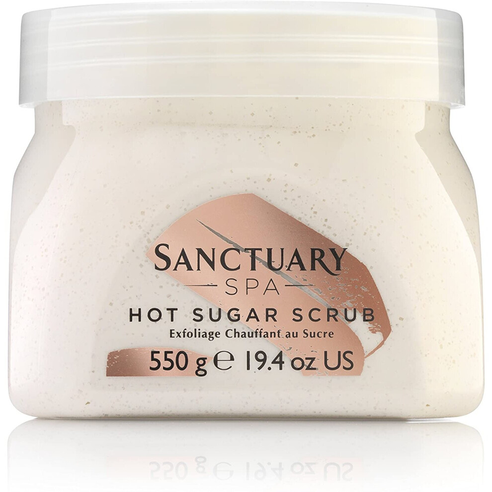 Sanctuary Spa Body Scrub, Hot Sugar Scrub, Vegan Kaolin Clay Scrub with Warming Zeolite and Skin Polishing Sugar Granules, Fragranced with the